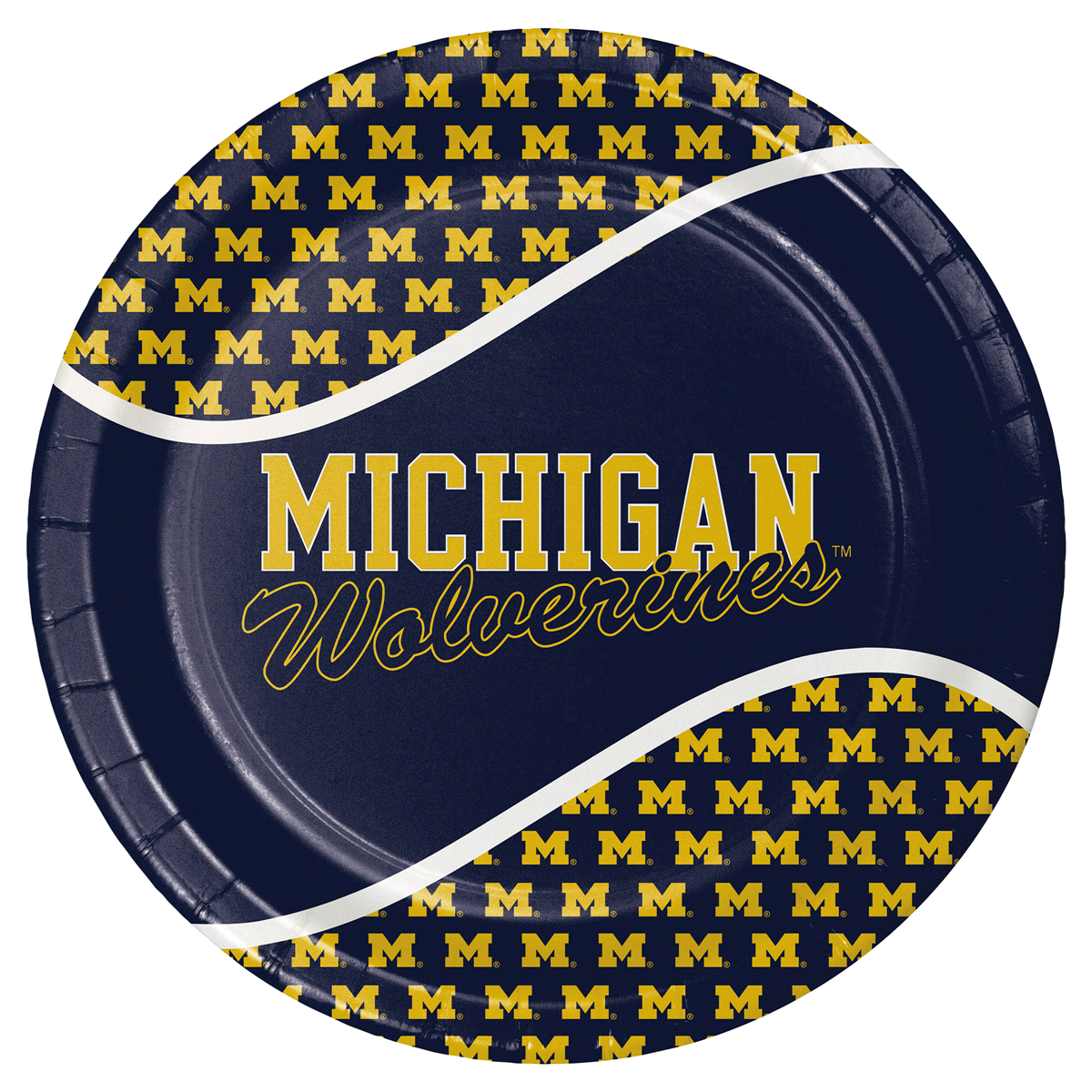 slide 1 of 1, Collegiate University of Michigan Round Dinner Plate, 8 ct