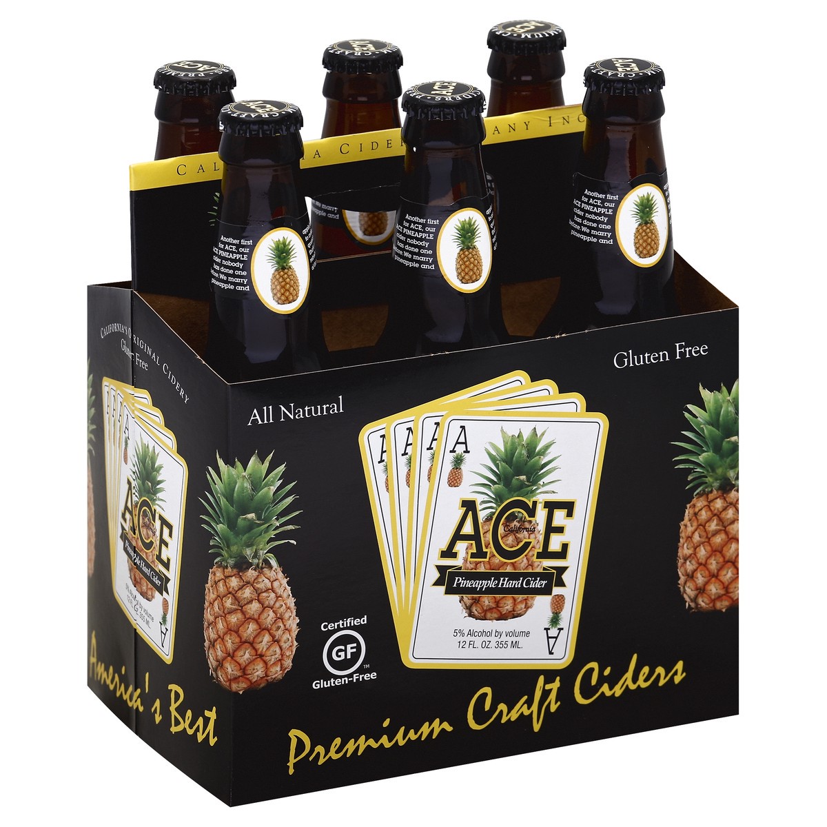 slide 5 of 5, Ace Ciders Pineapple Hard Cider, 6 ct; 12 oz