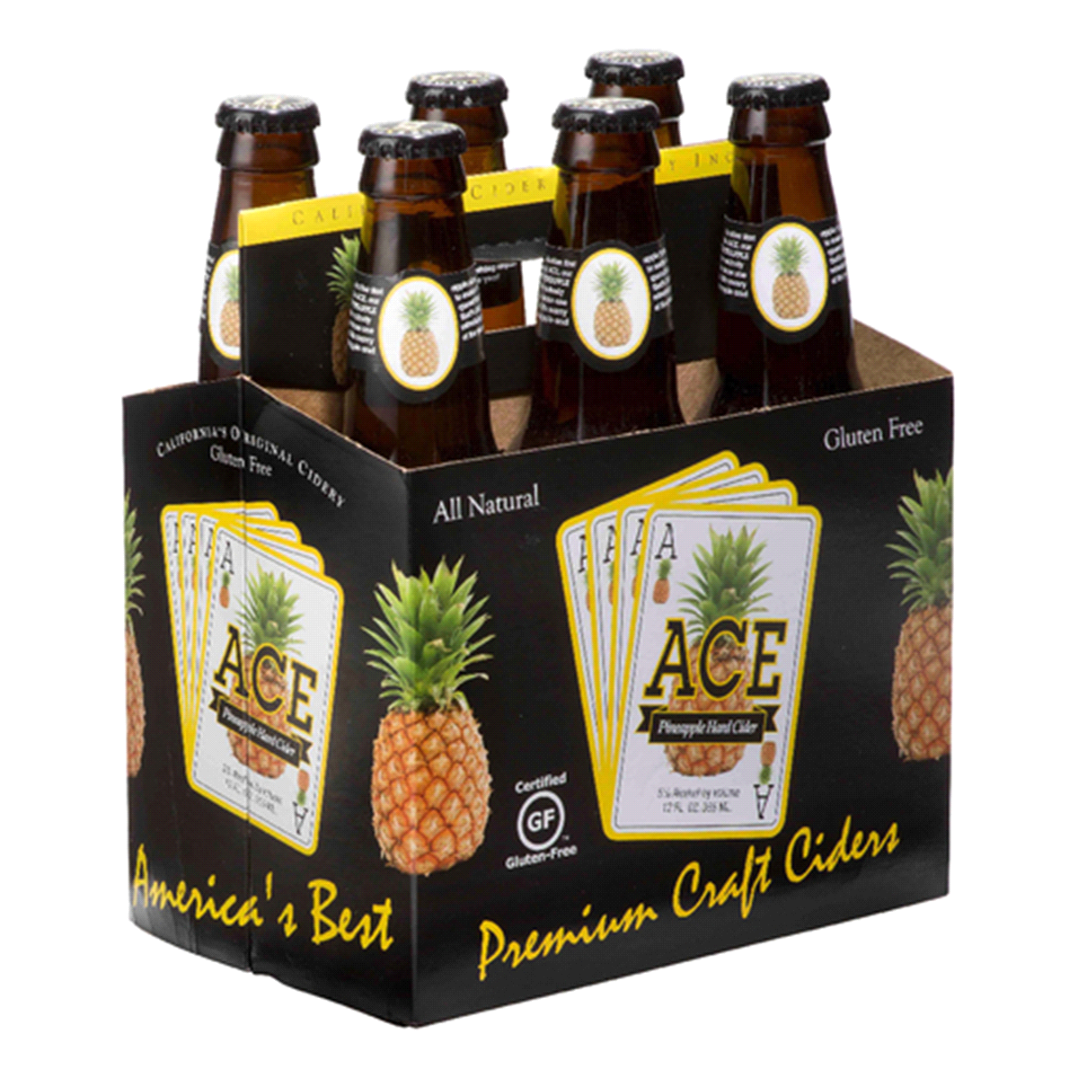 slide 1 of 1, Ace Pineapple Cider, 6 ct; 12 oz