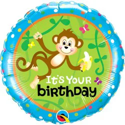 Birthday Monkeys Go Bananas 18 Foil balloon