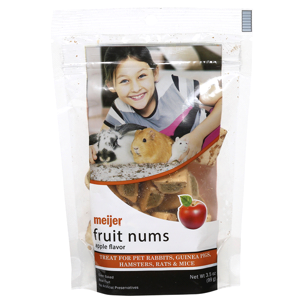 slide 1 of 1, Meijer Fruit Nums Small Animal Treat, with Apple, 3.5 oz