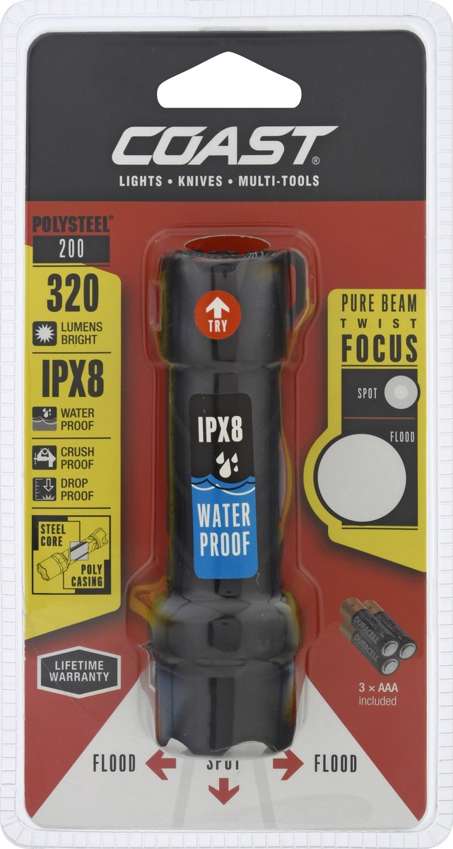 slide 5 of 10, Coast Polysteel 200 Flashlight 1 ea, 1 ct