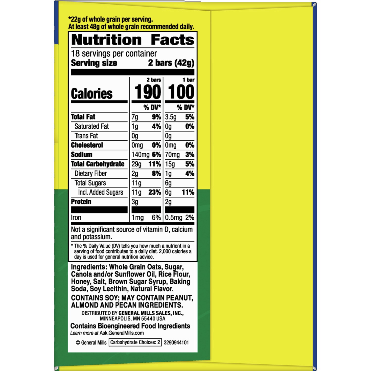 slide 2 of 7, Nature Valley Crunchy Granola Bars, Oats 'n Honey, 36 Bars, 26.82 OZ (18 Pouches), 26.82 oz