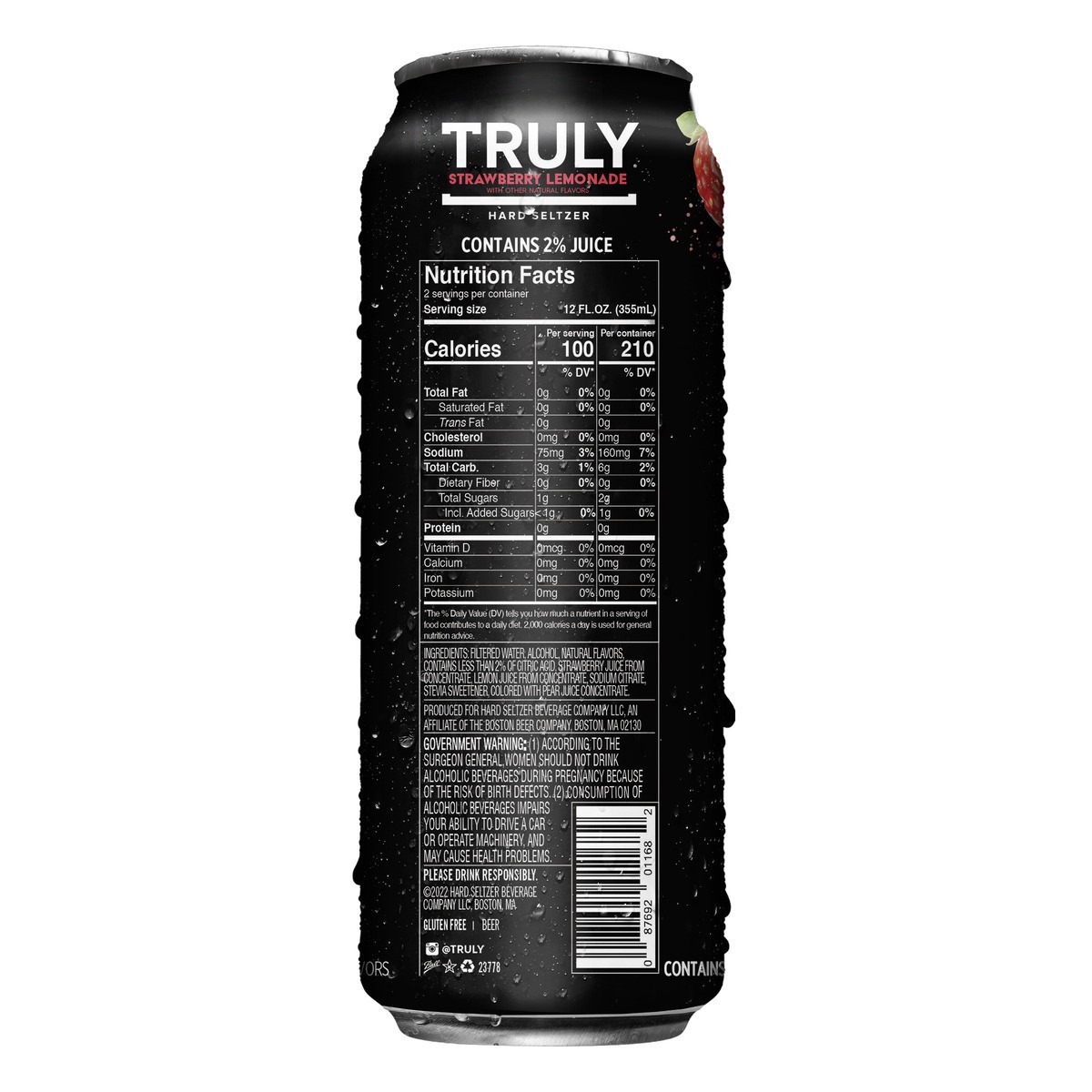 slide 7 of 7, TRULY Hard Seltzer Strawberry Lemonade (24 fl. oz. Can), 12 ct; 24 oz