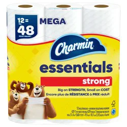 Charmin Essentials Strong Toilet Paper 12 Mega Rolls, 429 sheets per roll