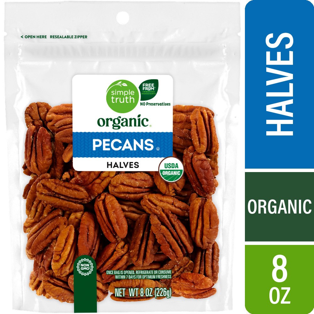 slide 1 of 4, Simple Truth Organic Pecan Halves, 8 oz