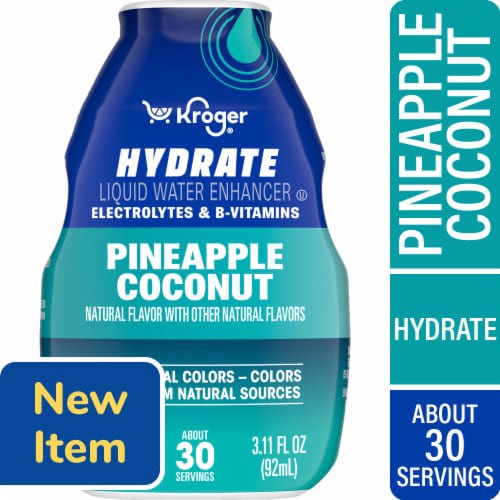 slide 1 of 1, Kroger® Hydrate Pineapple Coconut Water Enhancer, 3.11 fl oz, 3.11 fl oz