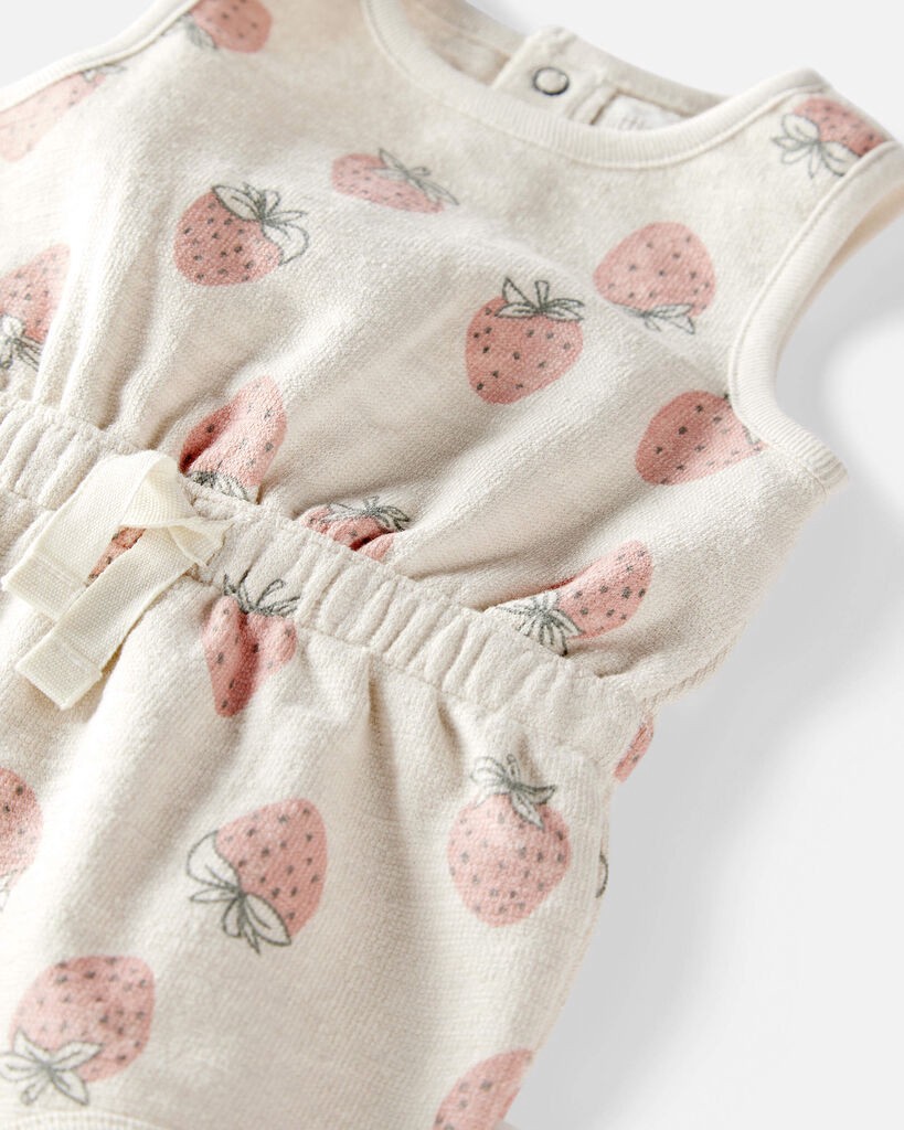 slide 2 of 3, Littleplanet Baby Organic Cotton Strawberry-Print Romper Strawberry Print 3M, 1 ct