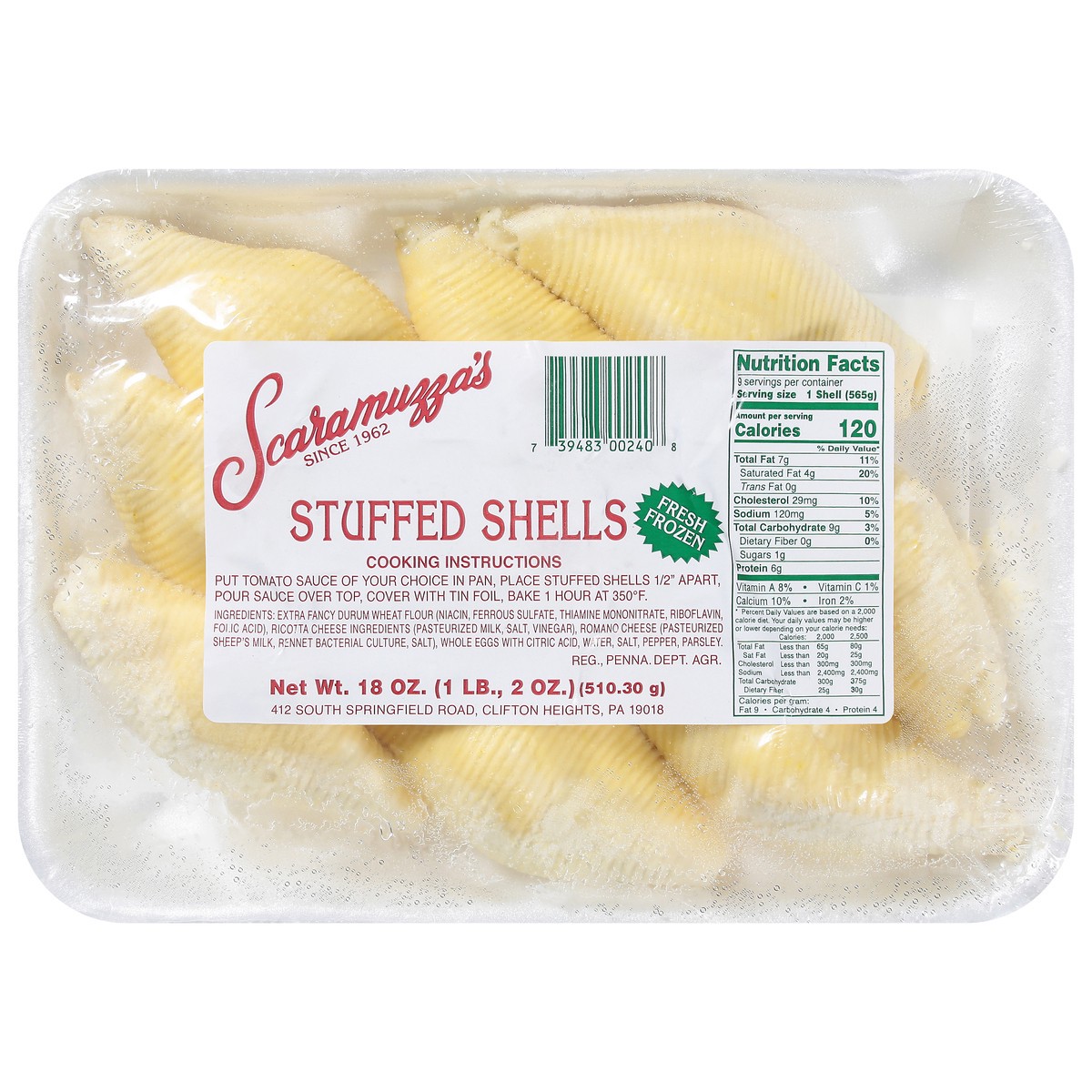 slide 8 of 13, Scaramuzza's Stuffed Shells 18 oz, 18 oz