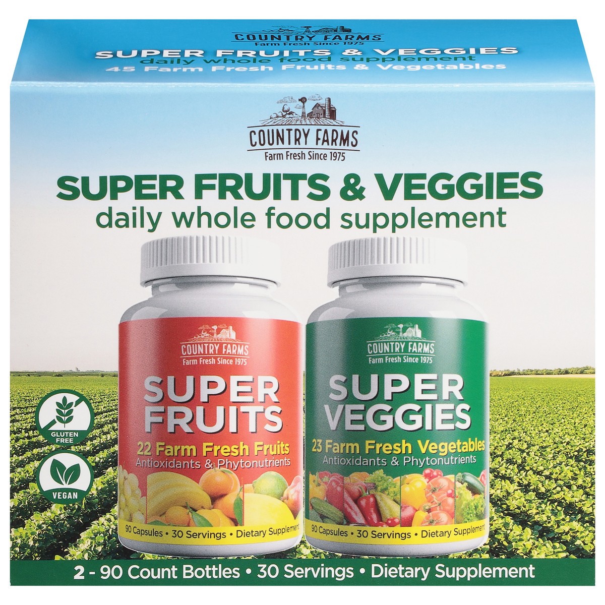 slide 4 of 13, Country Farms Super Fruit & Veggies 2 - 90 ea Bottles, 2 ct