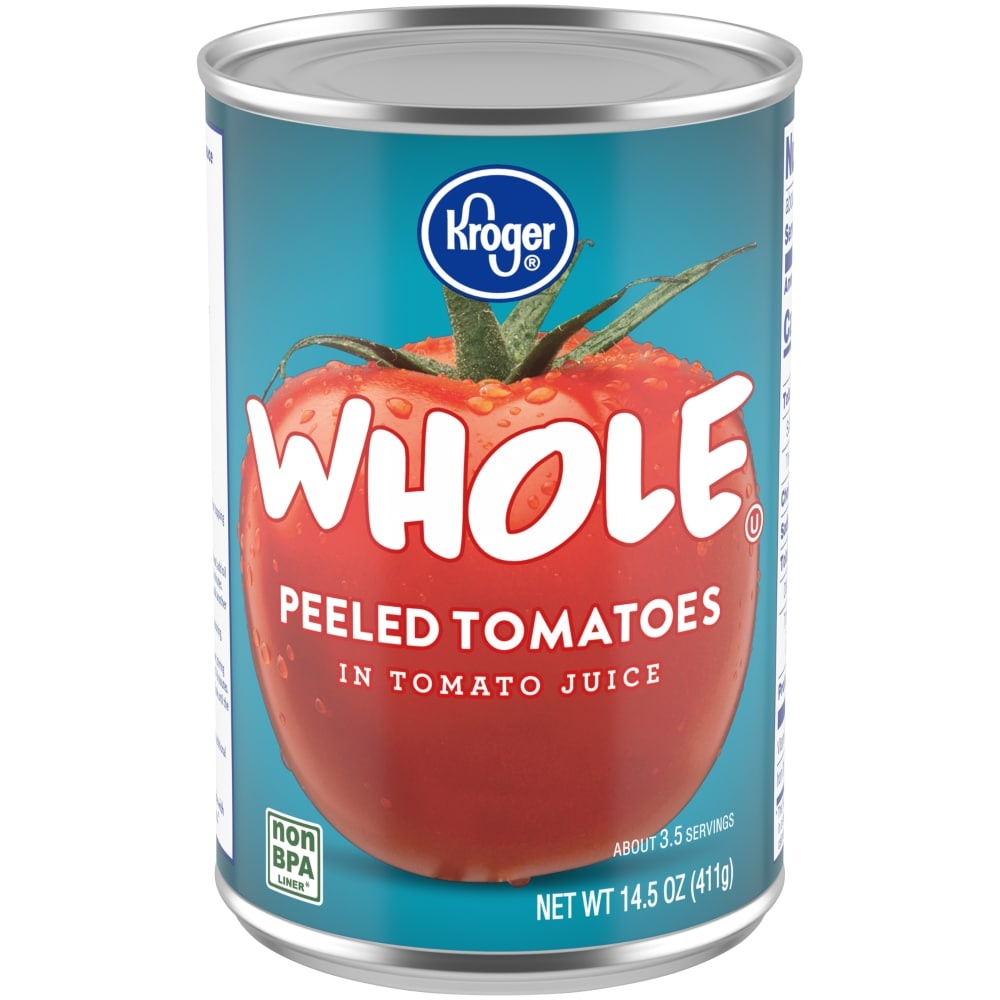 slide 1 of 1, Kroger Whole Peeled Tomatoes in Juice, 14.5 oz