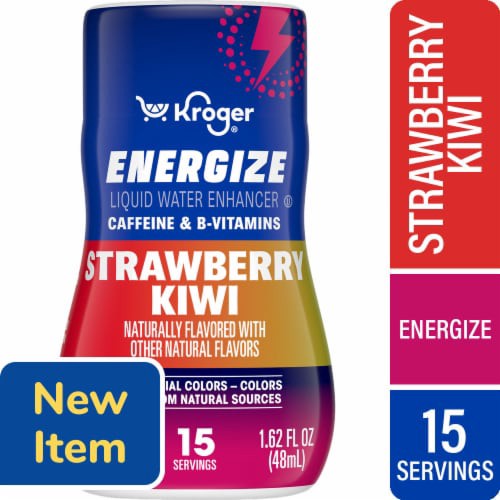 slide 1 of 1, Kroger® Energize Caffeine Strawberry Kiwi Water Enhancer, 1.62 fl oz, 1.62 fl oz