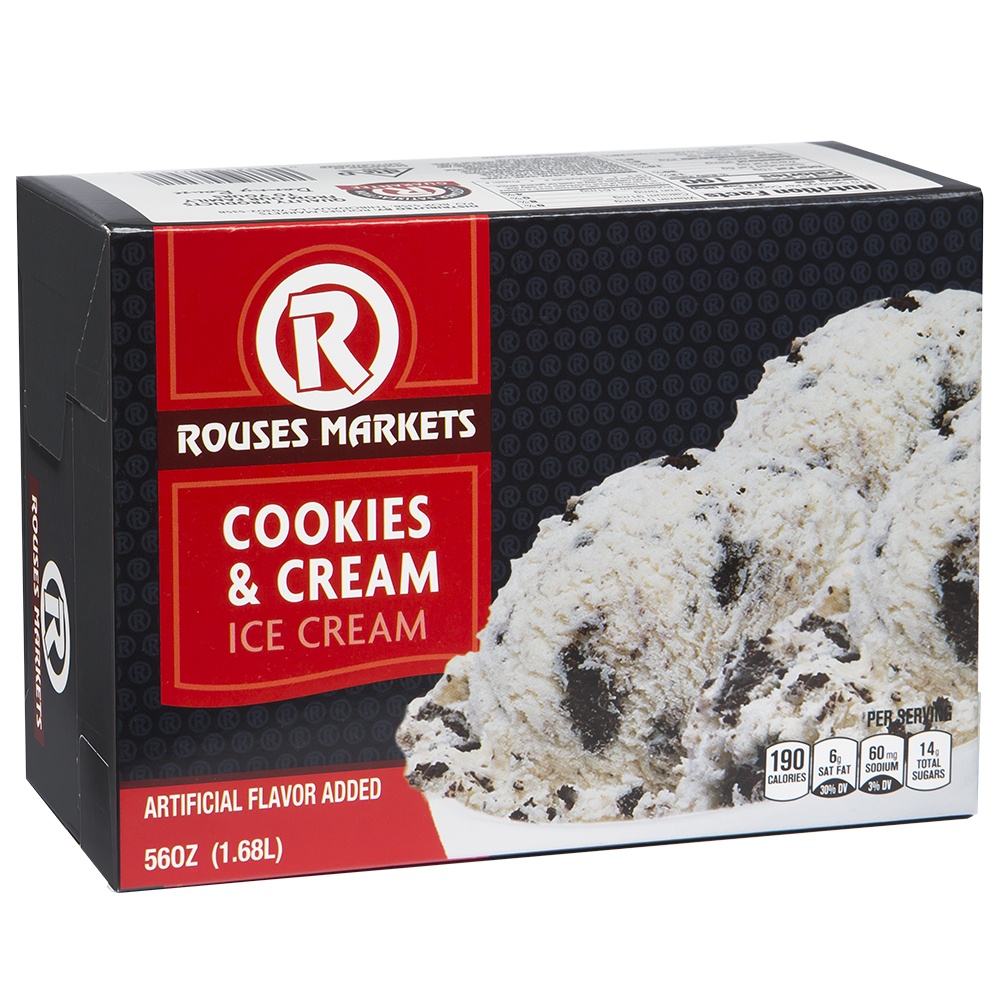 slide 1 of 1, Rouses Cookies & Cream Ice Cream, 56 oz