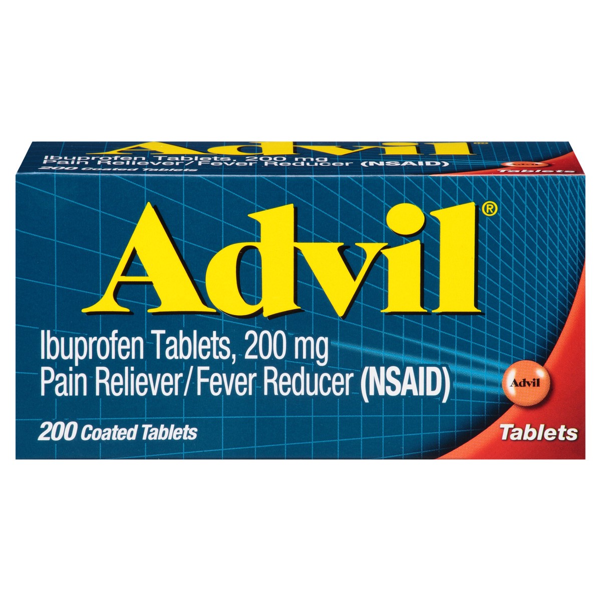 slide 7 of 13, Advil Pain Reliever and Fever Reducer, Ibuprofen 200mg for Pain Relief - 200 Coated Tablets, 200 ct