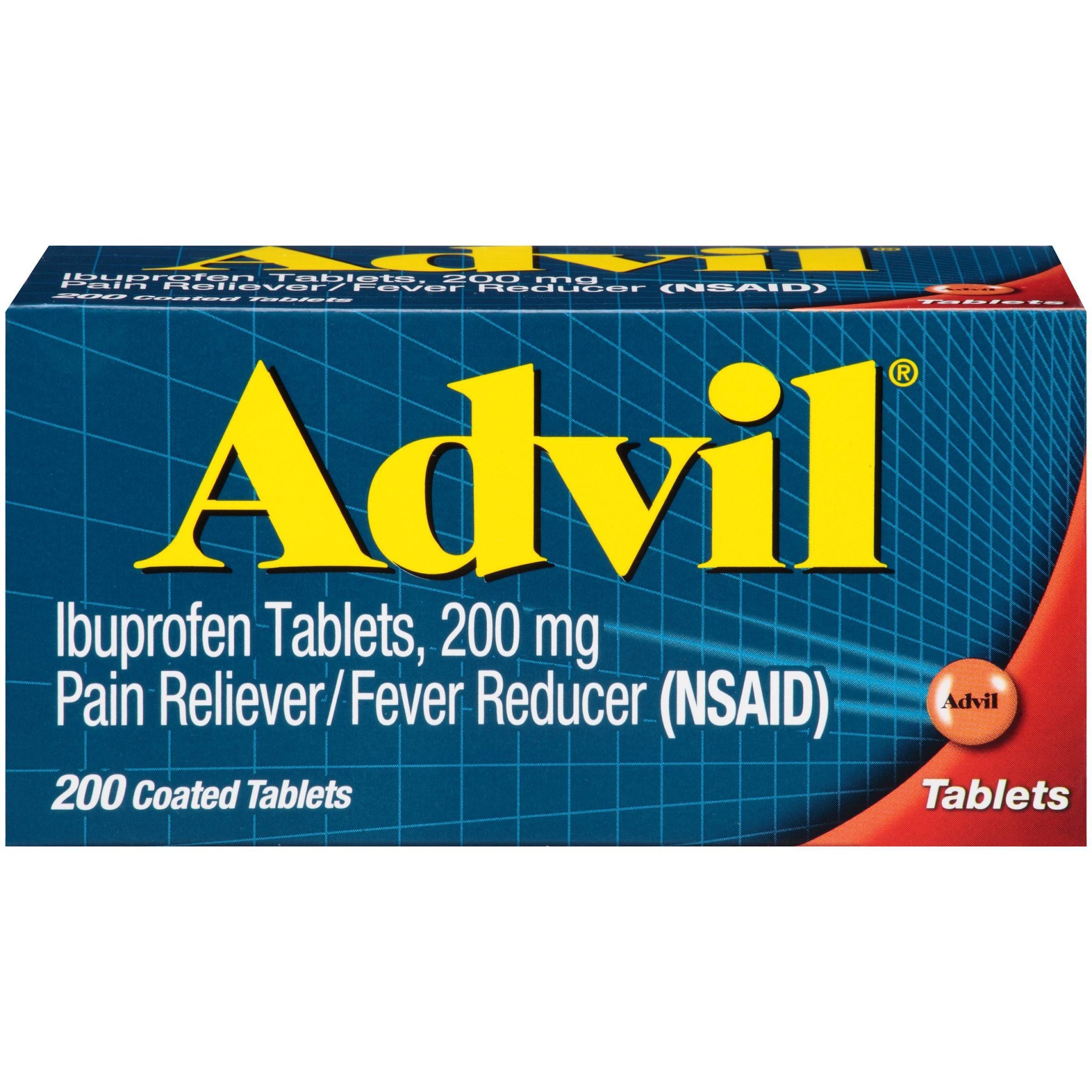 slide 1 of 7, Advil Pain Reliever / Fever Reducer Ibuprofen Tablets, 200 ct
