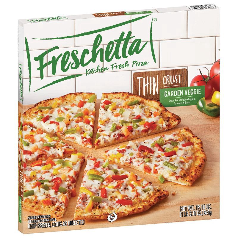 slide 2 of 6, Freschetta Thin Crust Garden Veggie Frozen Pizza - 19.1oz, 19.1 oz