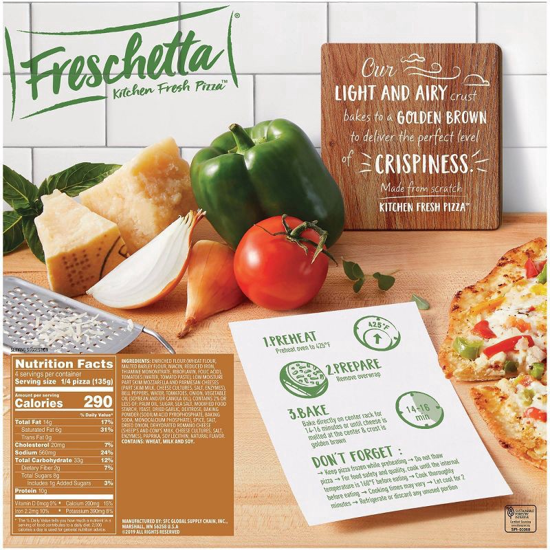 slide 5 of 6, Freschetta Thin Crust Garden Veggie Frozen Pizza - 19.1oz, 19.1 oz