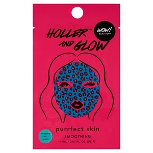slide 1 of 1, Holler And Glow Purrfect Skin Smoothing Sheet Mask, 0.57 oz