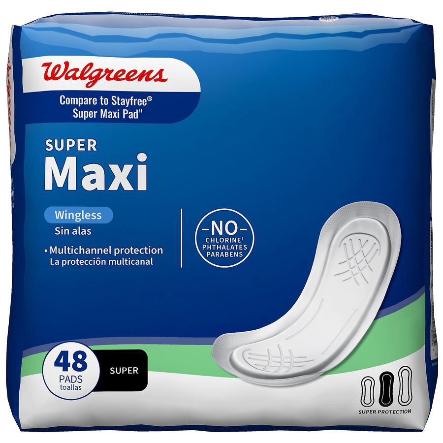 slide 1 of 2, Walgreens Super Maxi Pads, 48 ct