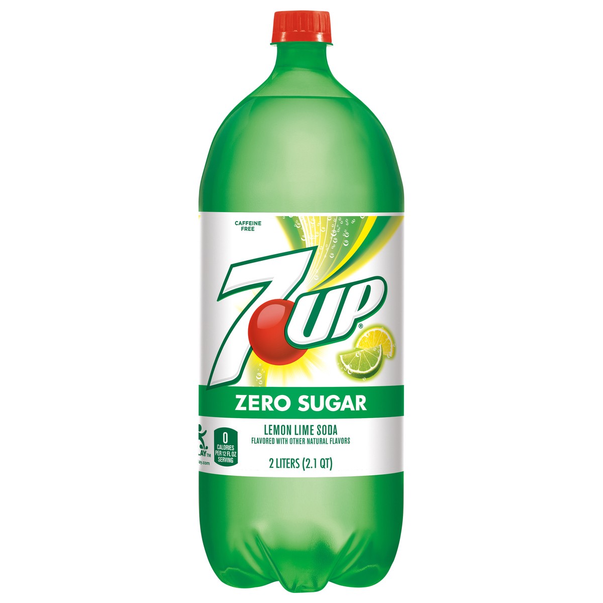 slide 5 of 10, 7UP Zero Sugar Lemon Lime Soda, 2 L bottle, 2 liter