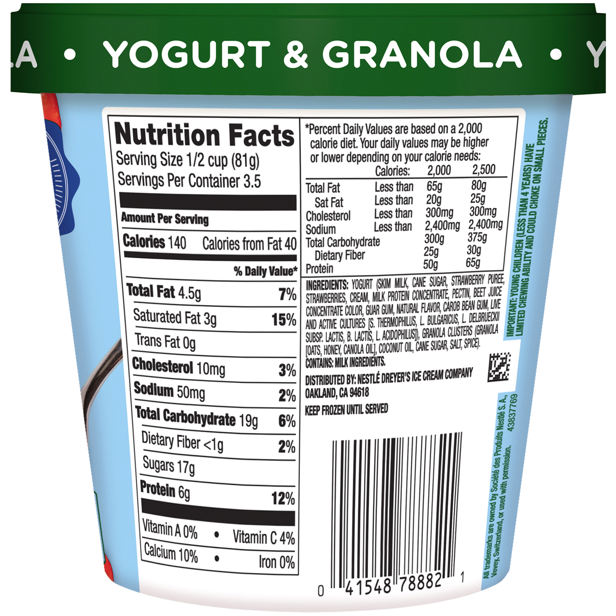 slide 2 of 2, Outshine Yogurt & Granola Strawberry Frozen Yogurt, 14 fl oz