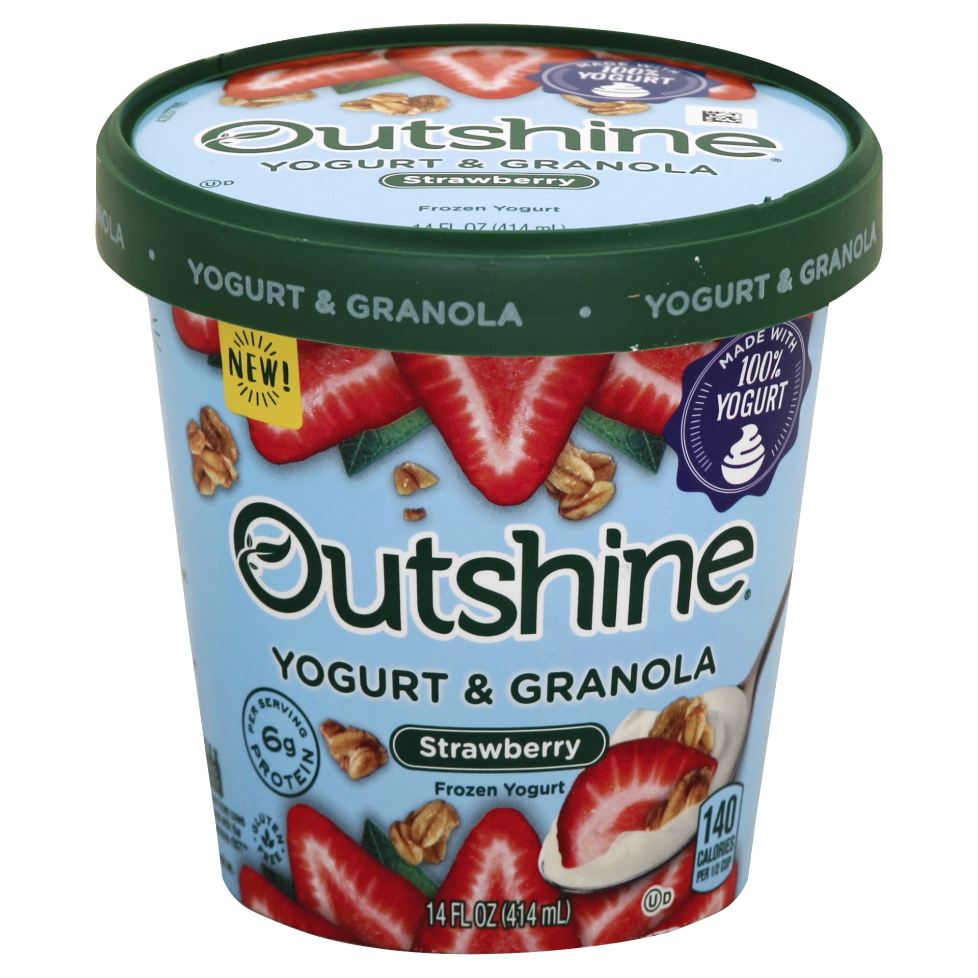 slide 1 of 2, Outshine Yogurt & Granola Strawberry Frozen Yogurt, 14 fl oz
