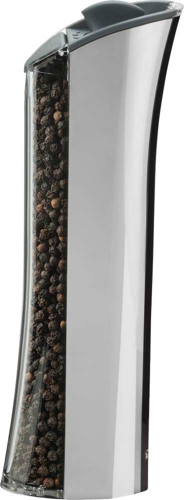 slide 6 of 6, Trudeau Graviti Battery Operated LED Salt/Pepper Mill - Chrome, 1 ct
