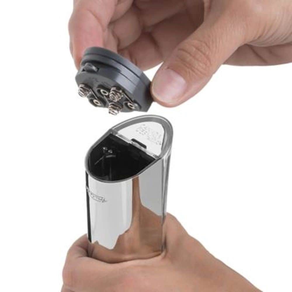 slide 5 of 6, Trudeau Graviti Battery Operated LED Salt/Pepper Mill - Chrome, 1 ct