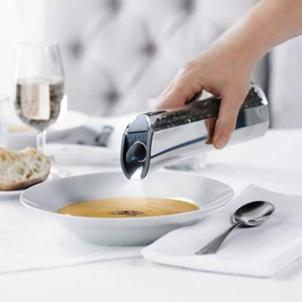 slide 2 of 6, Trudeau Graviti Battery Operated LED Salt/Pepper Mill - Chrome, 1 ct