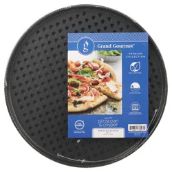 Grand Gourmet Pizza and Crisper Pan, Dark Grey Set, 14"