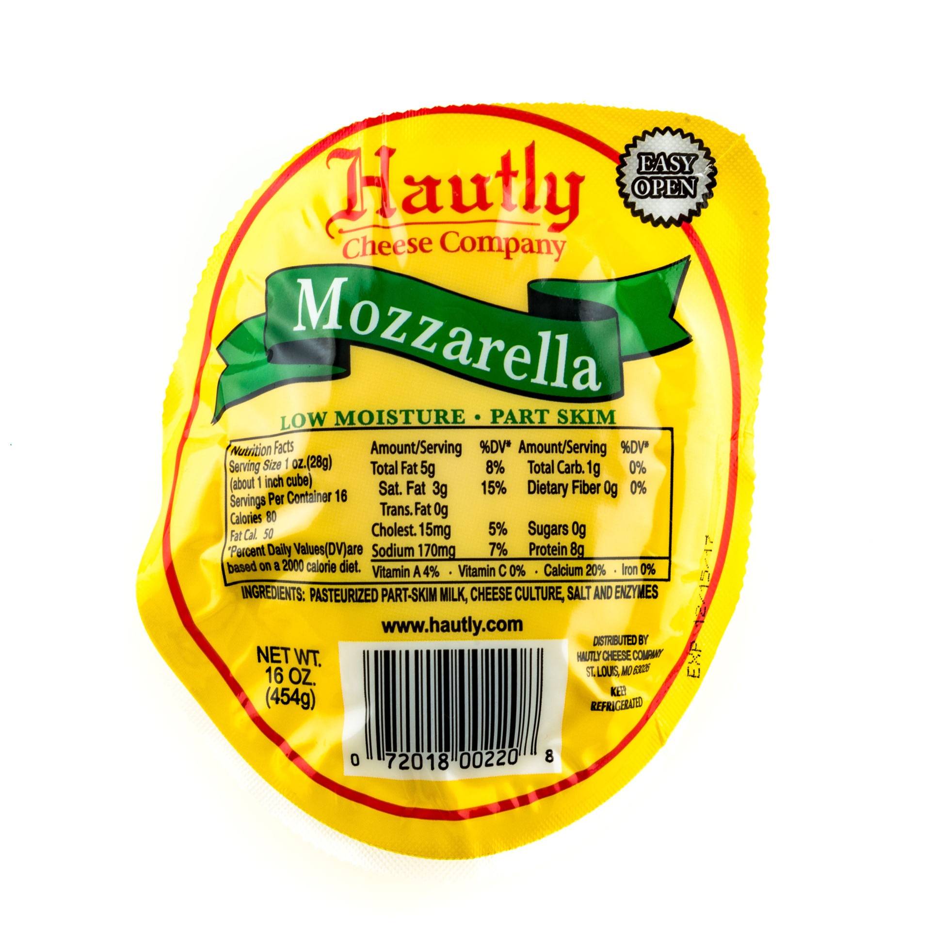 slide 1 of 1, Hautly Mozarella Cheese, 1 lb