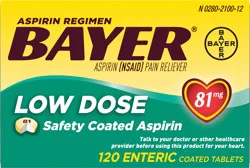 Bayer Aspirin Regimen Low Strength Coated Capsules Tablets - Aspirin (NSAID)