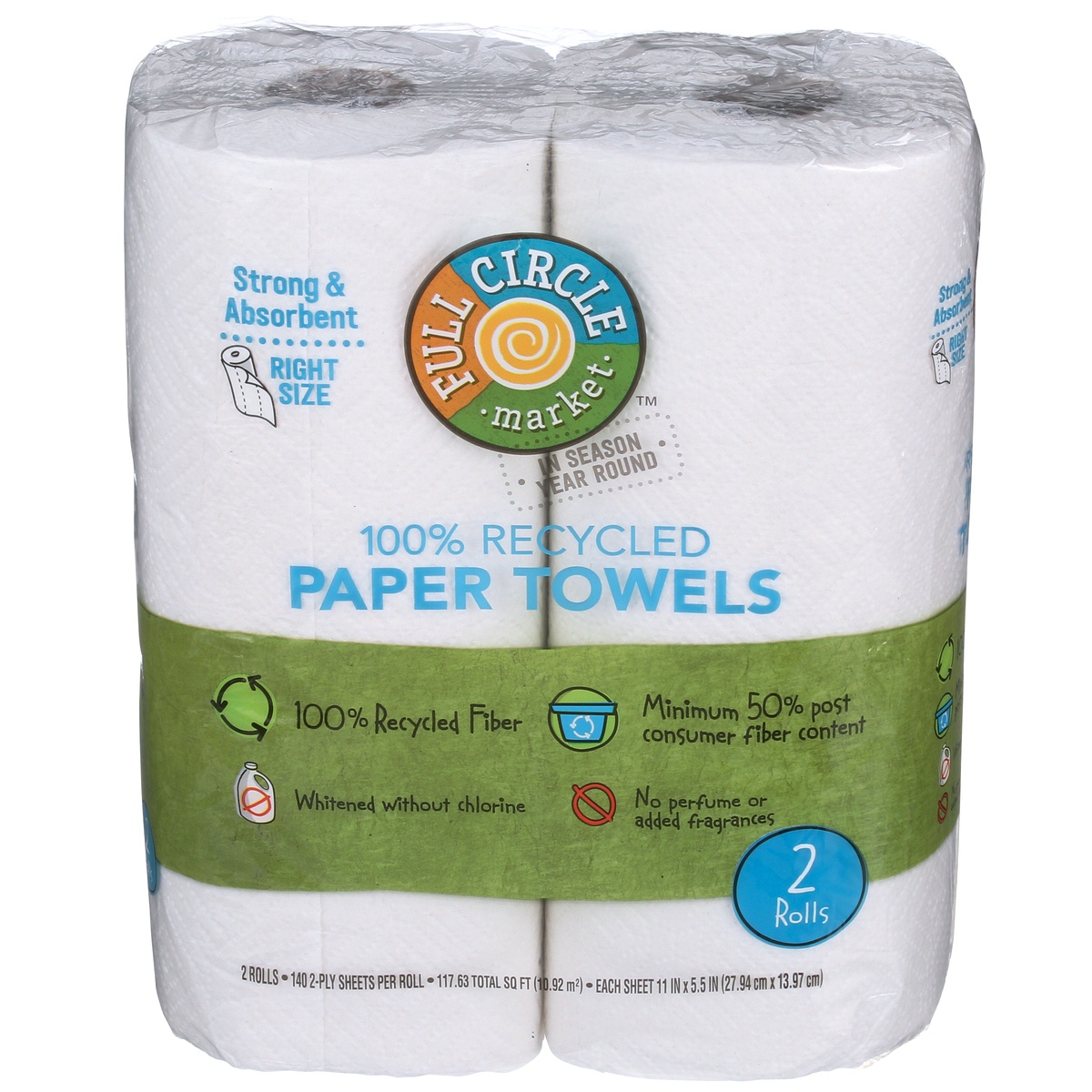 slide 1 of 1, Full Circle Market Paper Towels, 2 ct