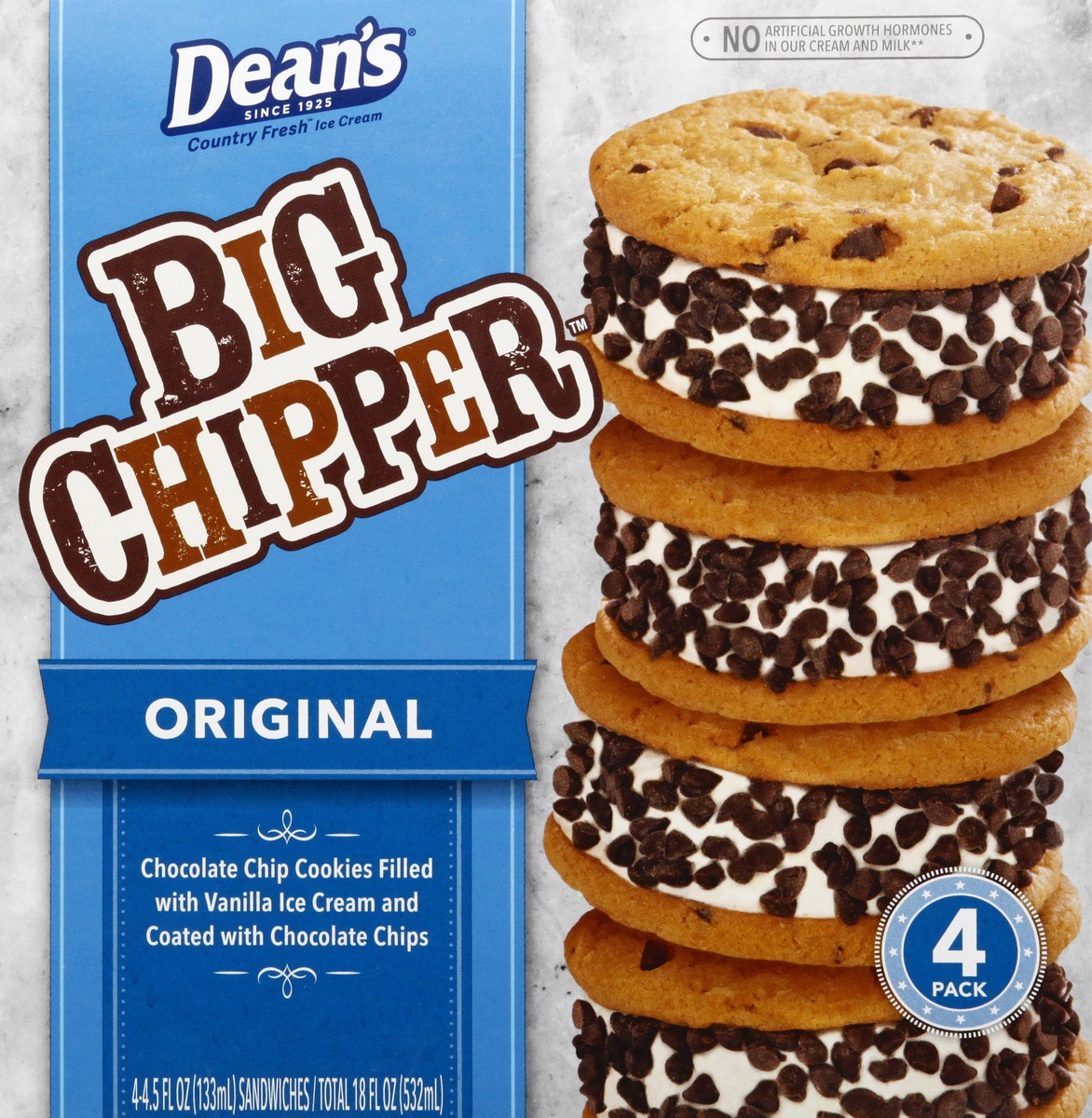 slide 8 of 10, Friendly's Big Chipper Original Ice Cream Sandwiches 4 - 4.5 fl oz Packs, 4 ct