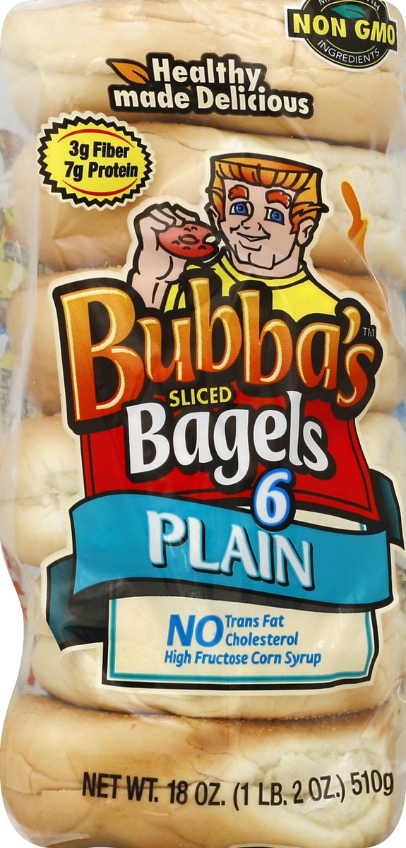 slide 3 of 5, Bubba's Plain Bagels, 6 ct; 18 oz