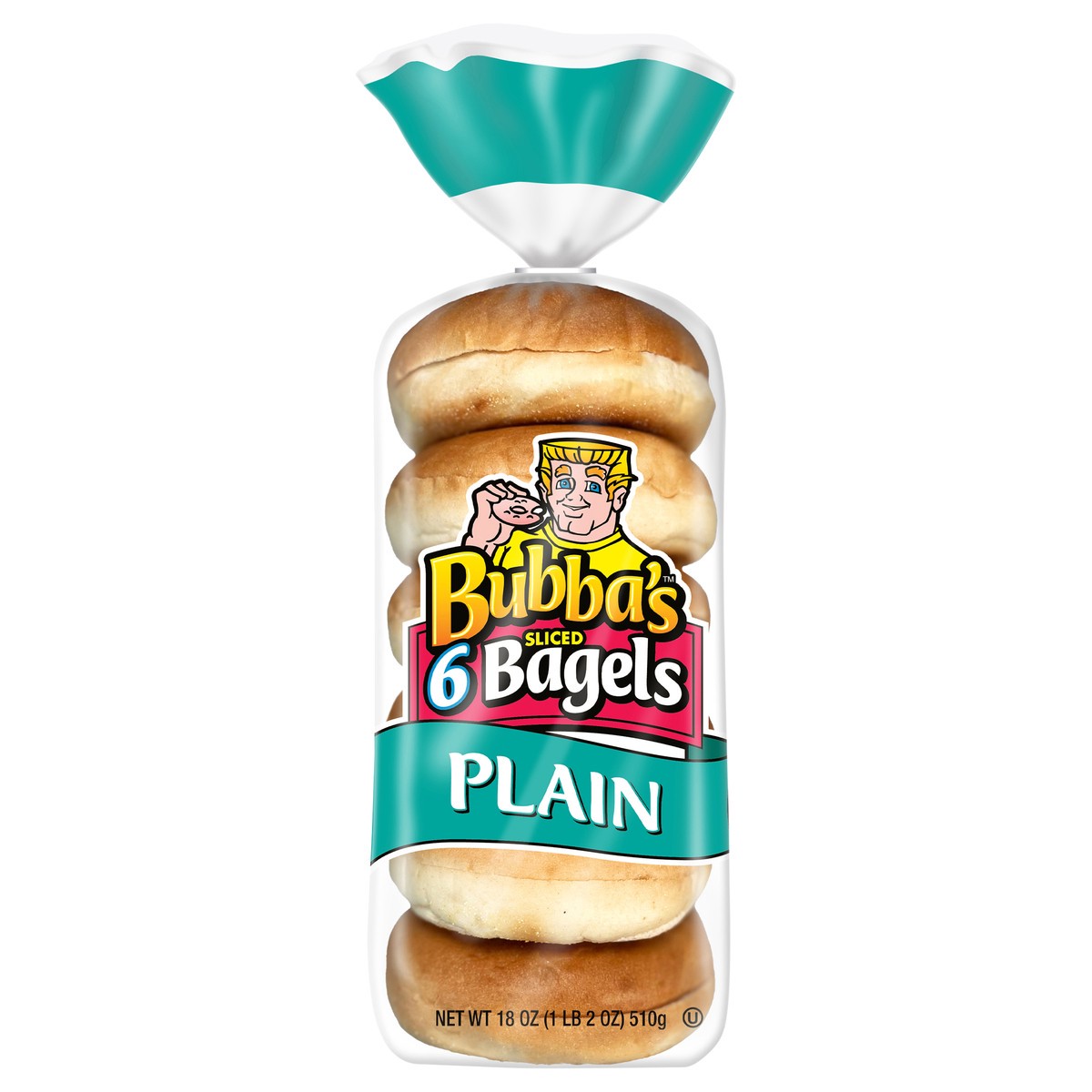 slide 1 of 5, Bubba's Sliced Plain Bagels 18 oz, 18 oz