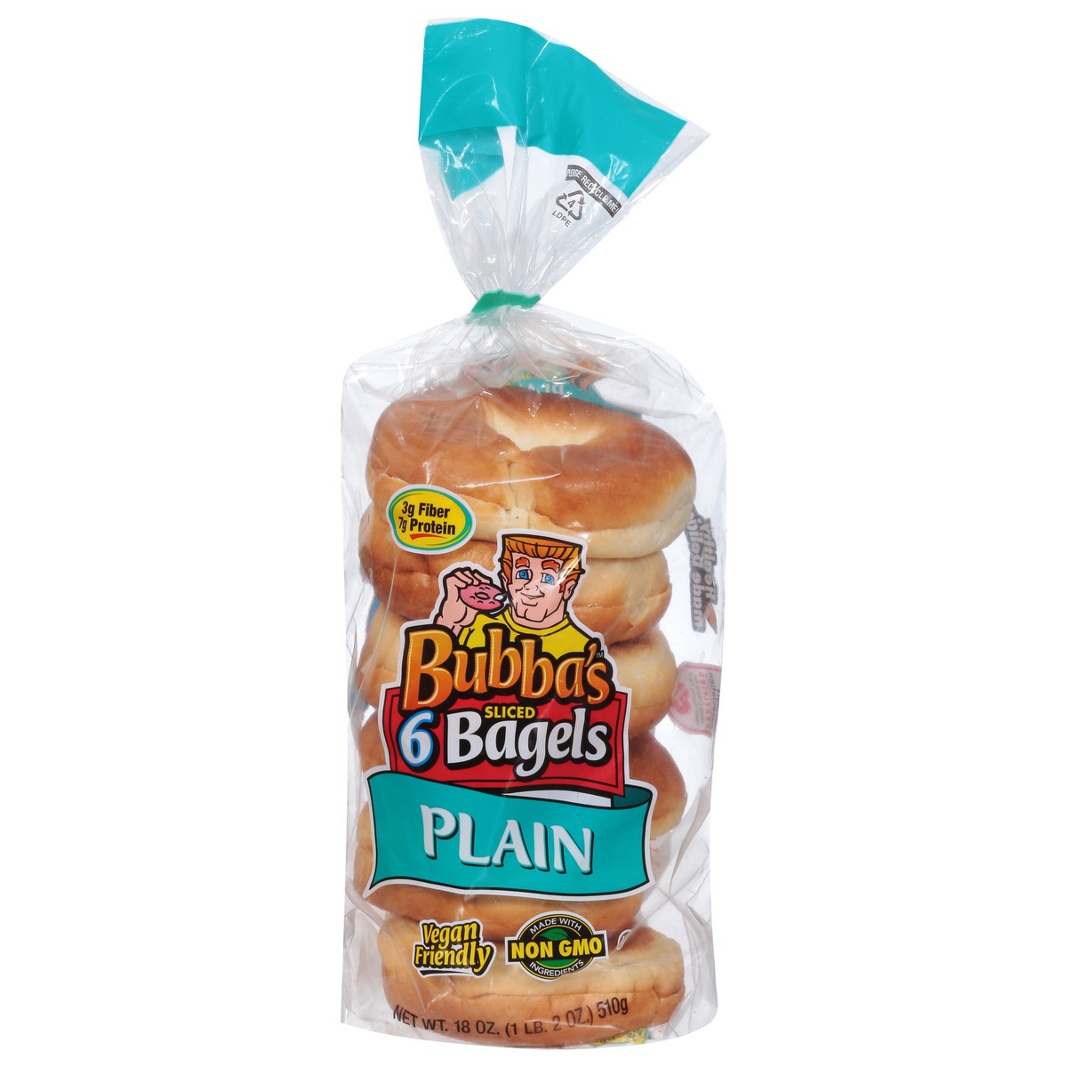 slide 1 of 5, Bubba's Plain Bagels, 6 ct; 18 oz