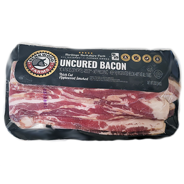 slide 1 of 1, Berkwood Farms Applewood Smoked Uncured Bacon, 12 oz