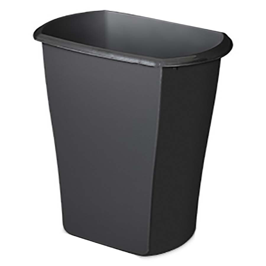 slide 1 of 1, Sterilite Black Rectangle Wastebasket, 5.5 gal