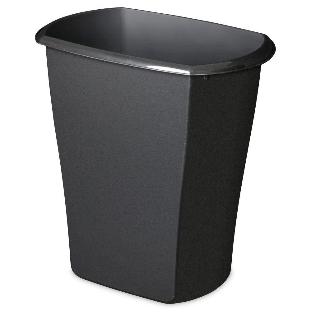slide 1 of 1, Sterilite Black Rectangle Wastebasket, 5.5 gal