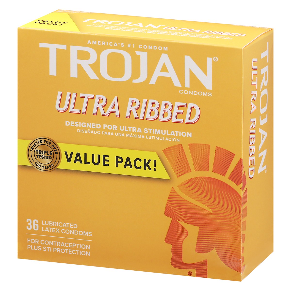slide 11 of 12, Trojan Value Pack Ultra Ribbed Condoms 36 ea, 36 ct