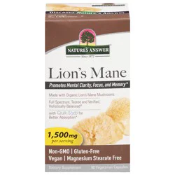 Nature's Answer 1500 mg Lion's Mane 90 Vegetarian Capsules