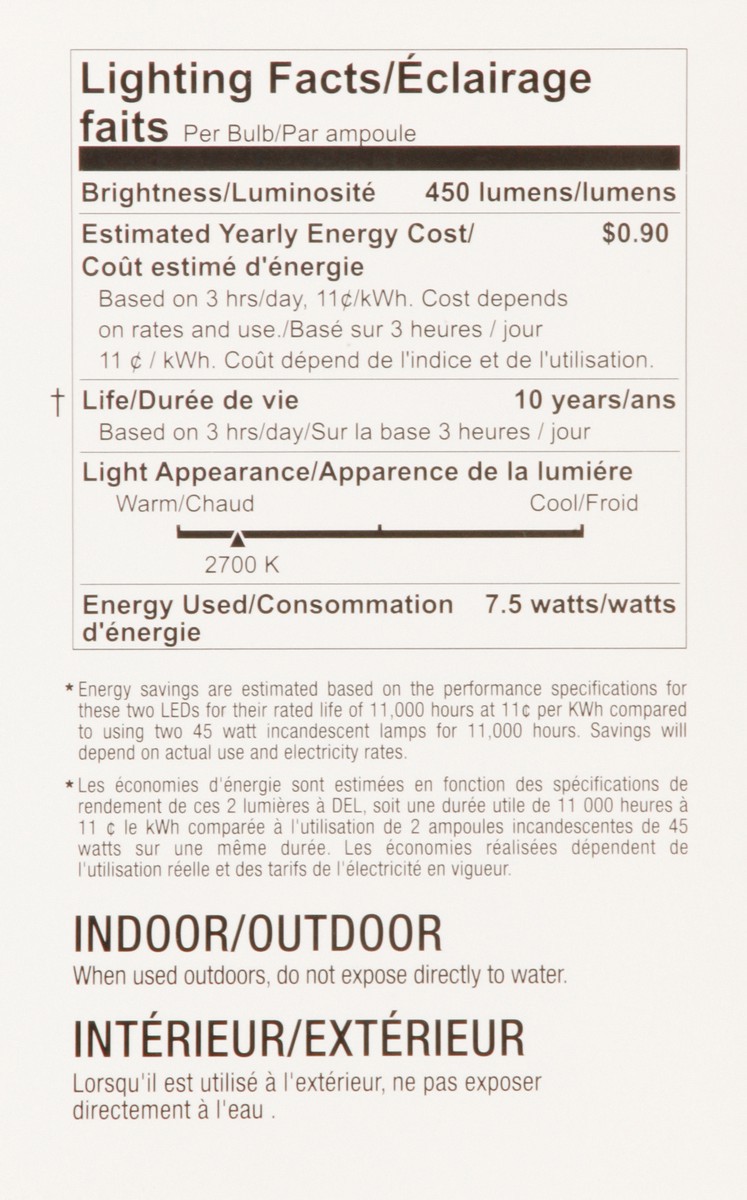 slide 4 of 11, Feit Electric Performance LED 2 Pack 7.5 Watts Soft White Light Bulbs 2 ea, 2 ct
