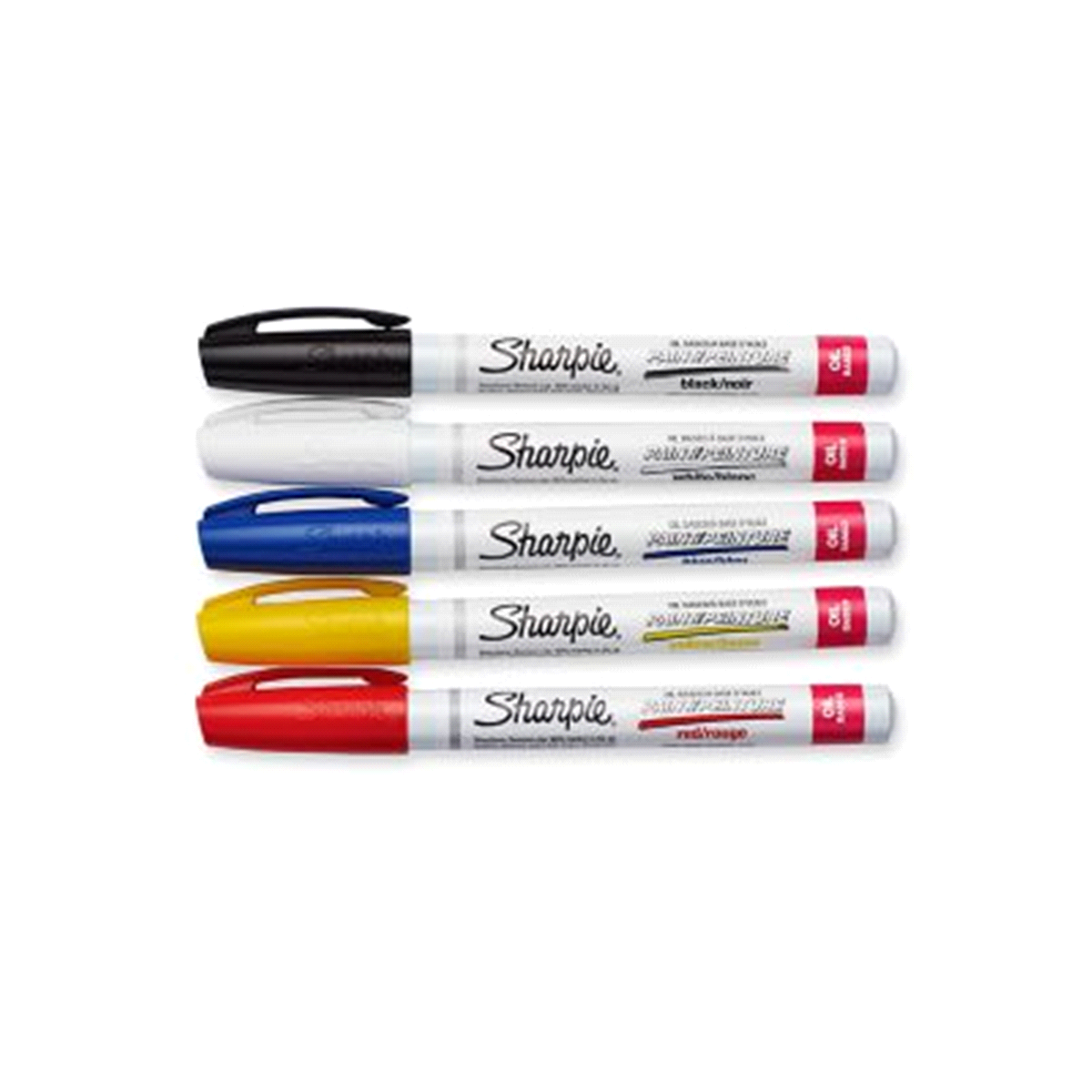 slide 4 of 5, Sharpie Oil-Based Paint Markers, Fine Point, Assorted Colors, 5 ct