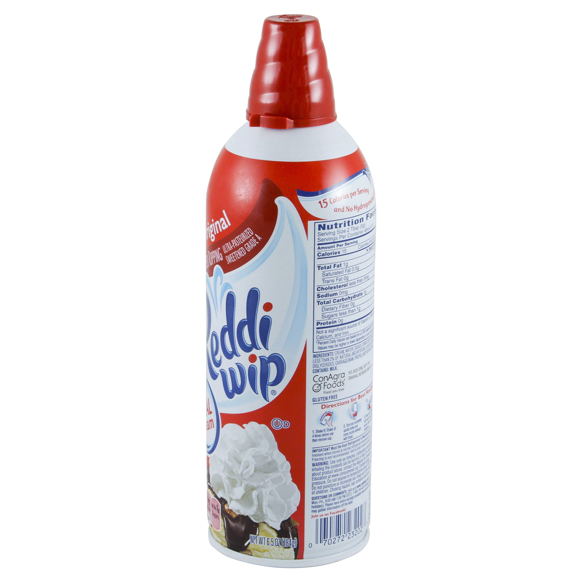 slide 8 of 32, Reddi-wip Original Whipped Topping Made with Real Cream, 6.5 oz. Spray Can, 6.5 oz