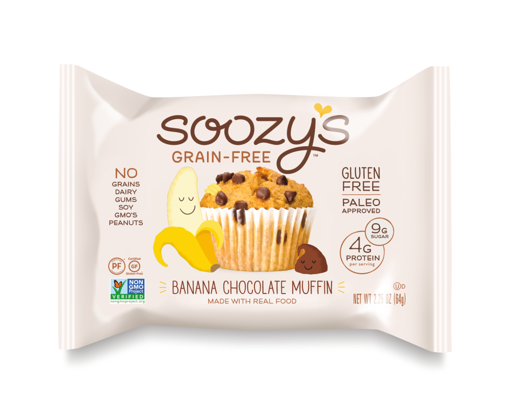 slide 1 of 1, Soozy's Grain-Free Banana Chocolate Muffin, 2.25 oz