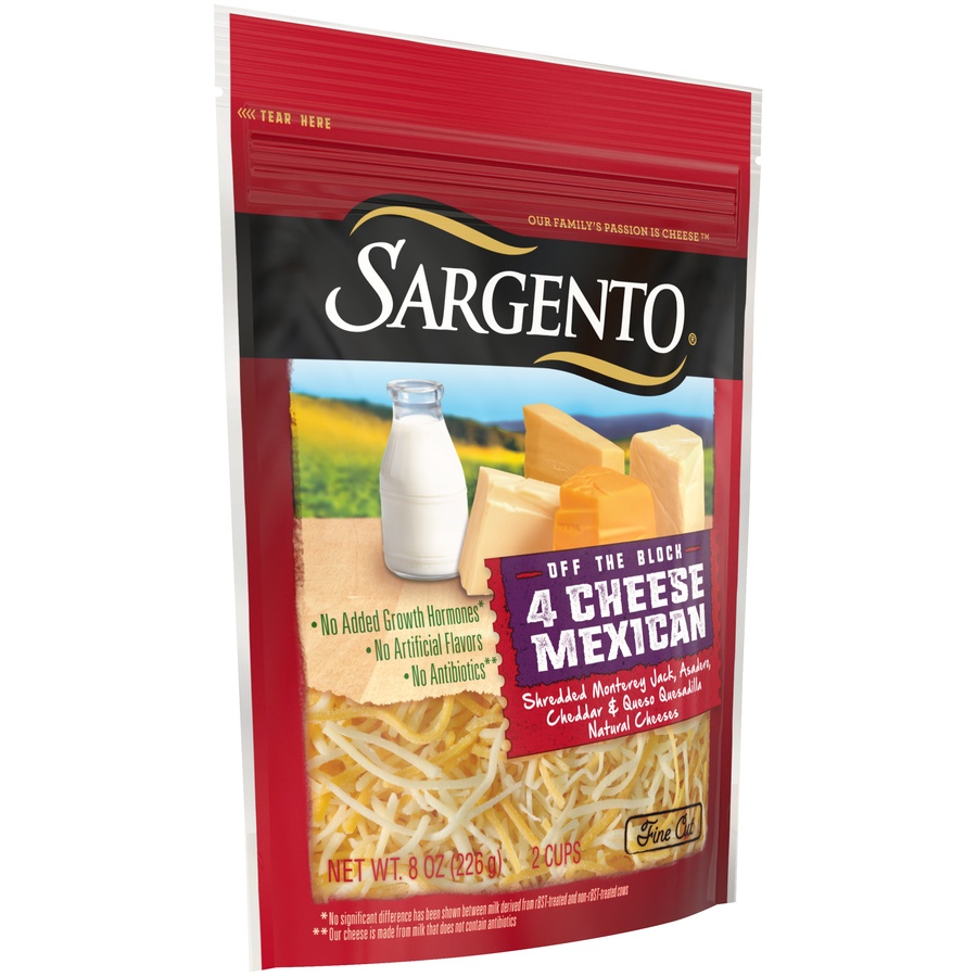 slide 2 of 8, Sargento 4 Cheese Mexican Shredded Cheese, 8 oz