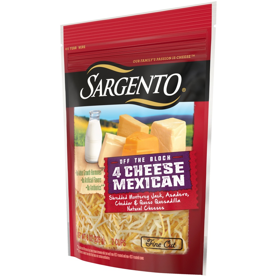 slide 3 of 8, Sargento 4 Cheese Mexican Shredded Cheese, 8 oz