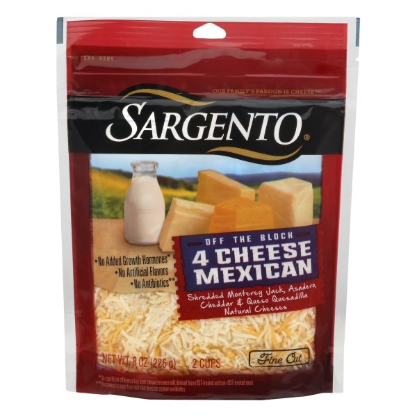 slide 1 of 8, Sargento 4 Cheese Mexican Shredded Cheese, 8 oz