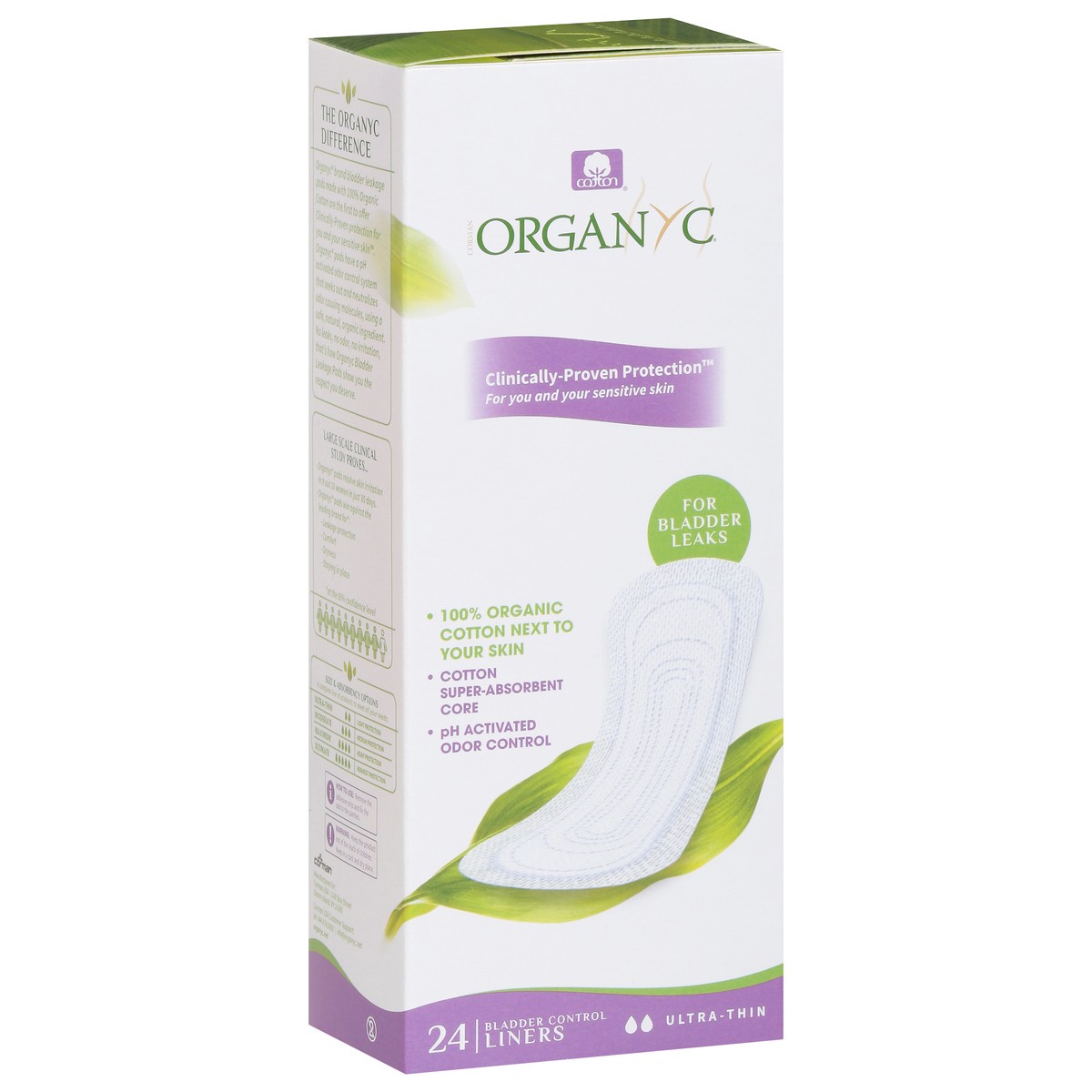 slide 2 of 9, Organyc Ultra-Thin Liners 24 ea, 24 ct